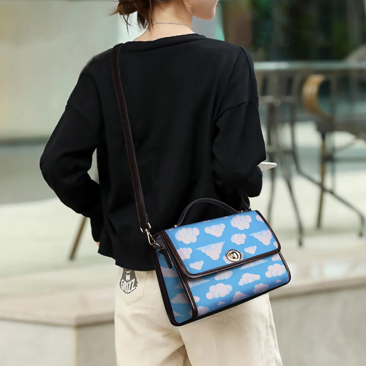 Cloud Sky Print Pattern Women's Satchel Bag - Image 3