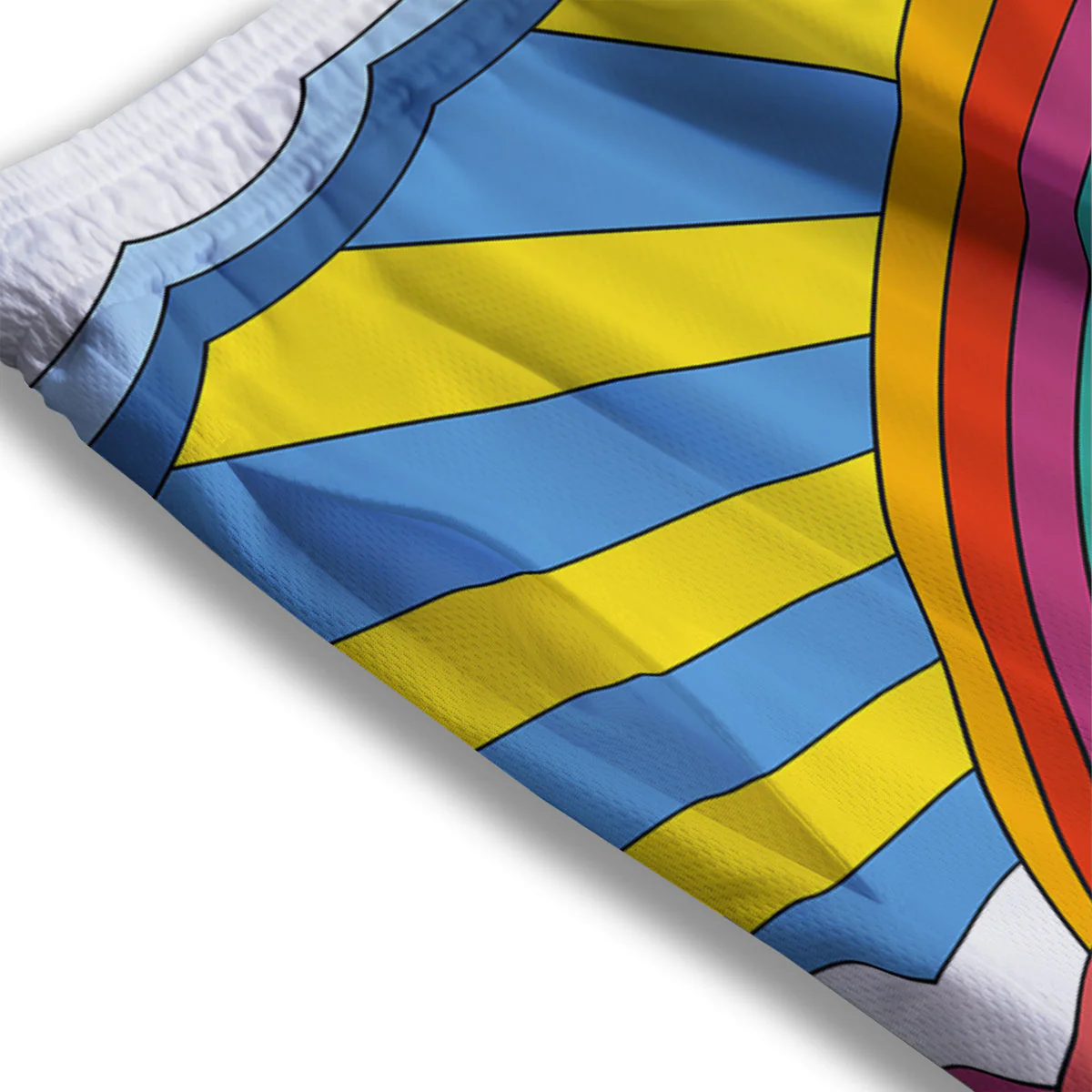 Clouds Rainbows Hippie Art Print Mesh Shorts - Image 3