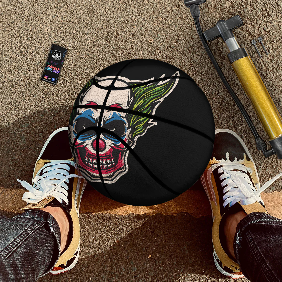 Clown Scary Cartoon Print Basketball - Image 2