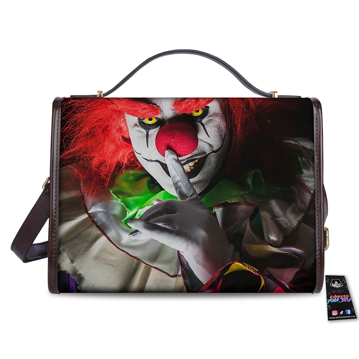 Clown Scary Print Women's Satchel Bag - Image 2