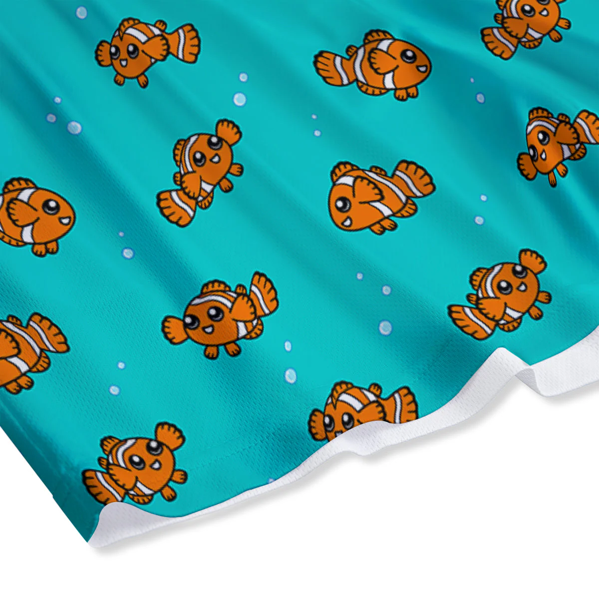 Clownfish Cute Watercolor Blue Print Pattern Mesh Shorts - Image 4