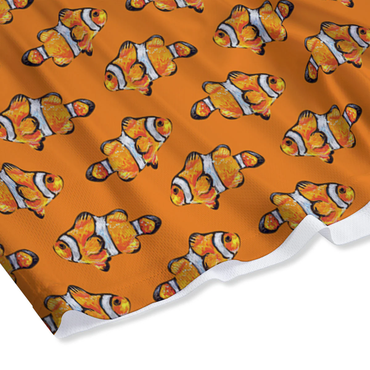 Clownfish Orange Print Pattern Mesh Shorts - Image 4