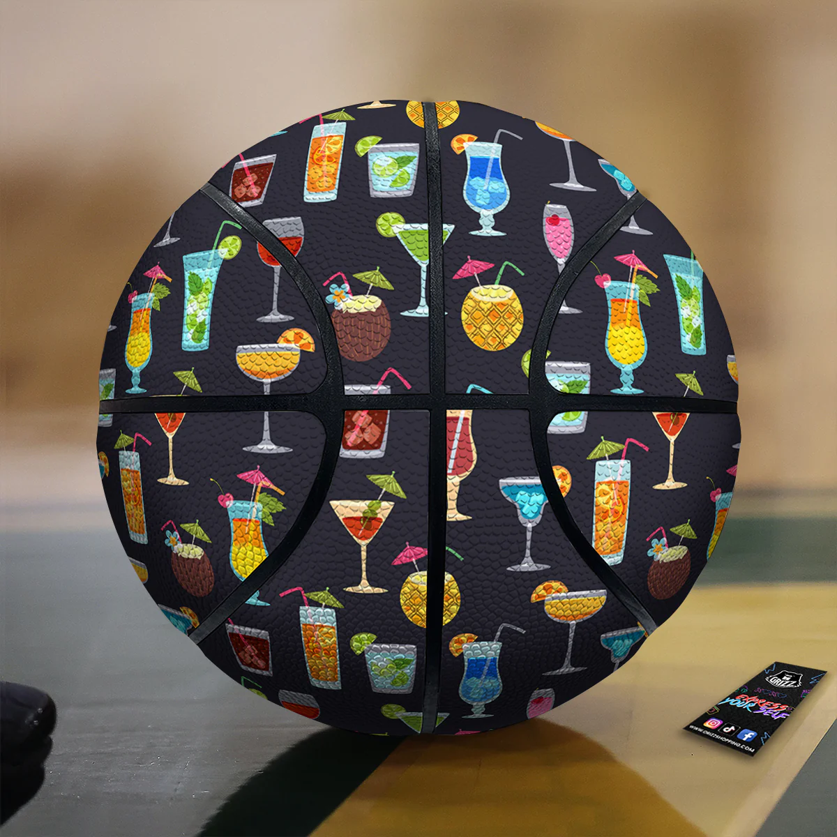 Cocktail Exotic Print Pattern Basketball