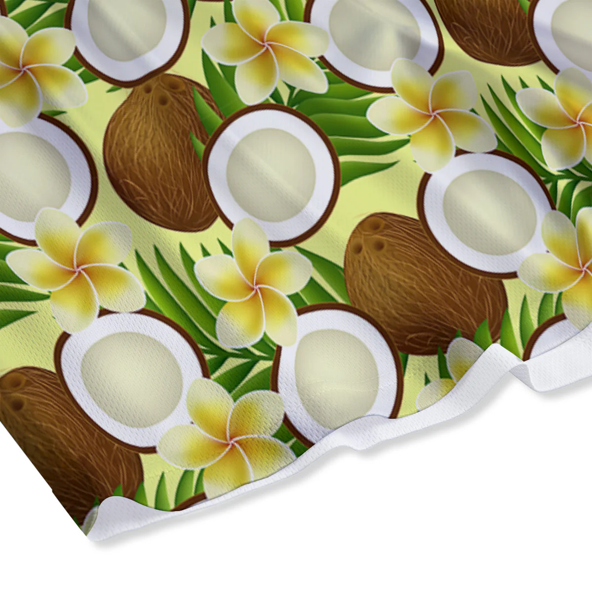 Coconut Beige Print Pattern Mesh Shorts - Image 4