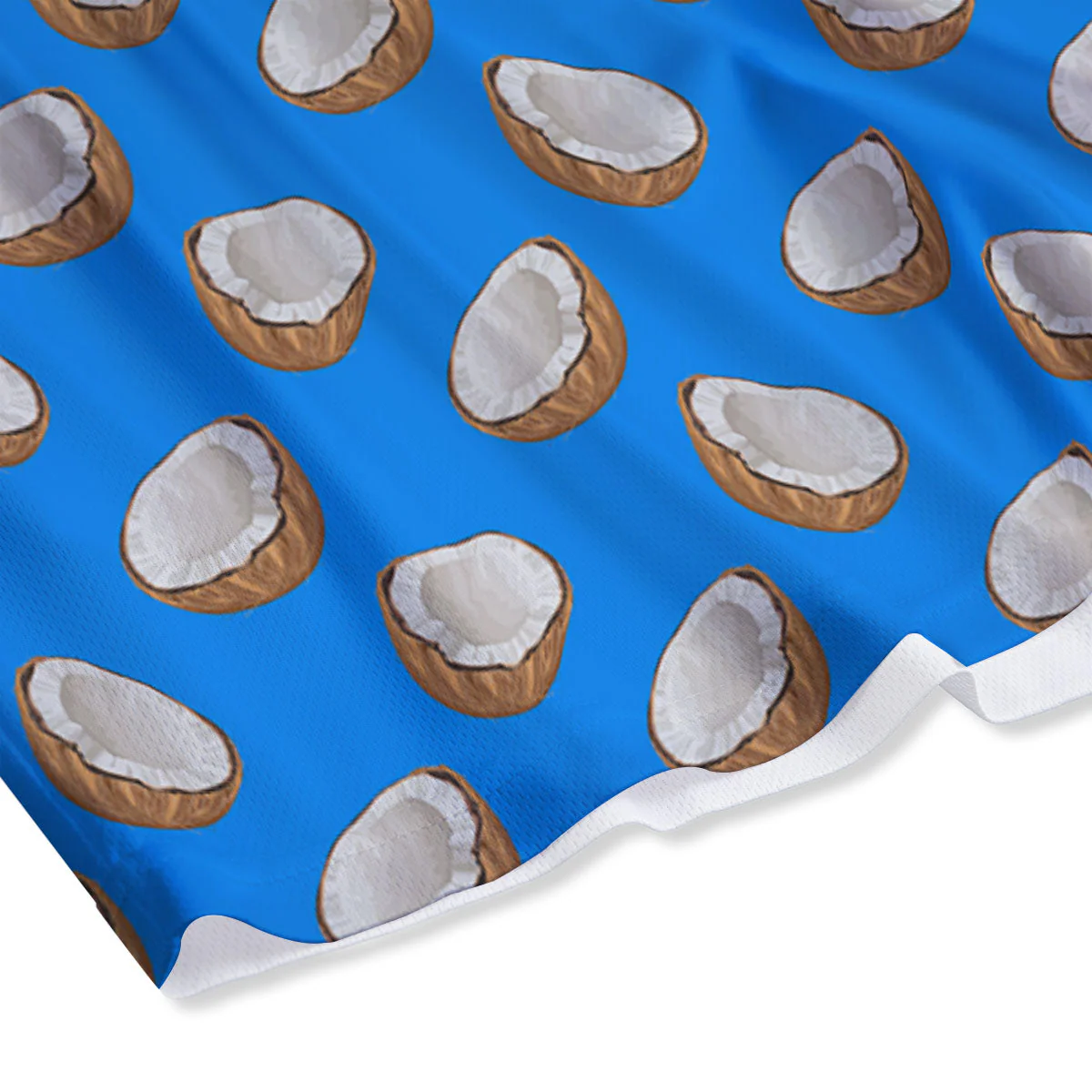 Coconut Blue Print Pattern Mesh Shorts - Image 4