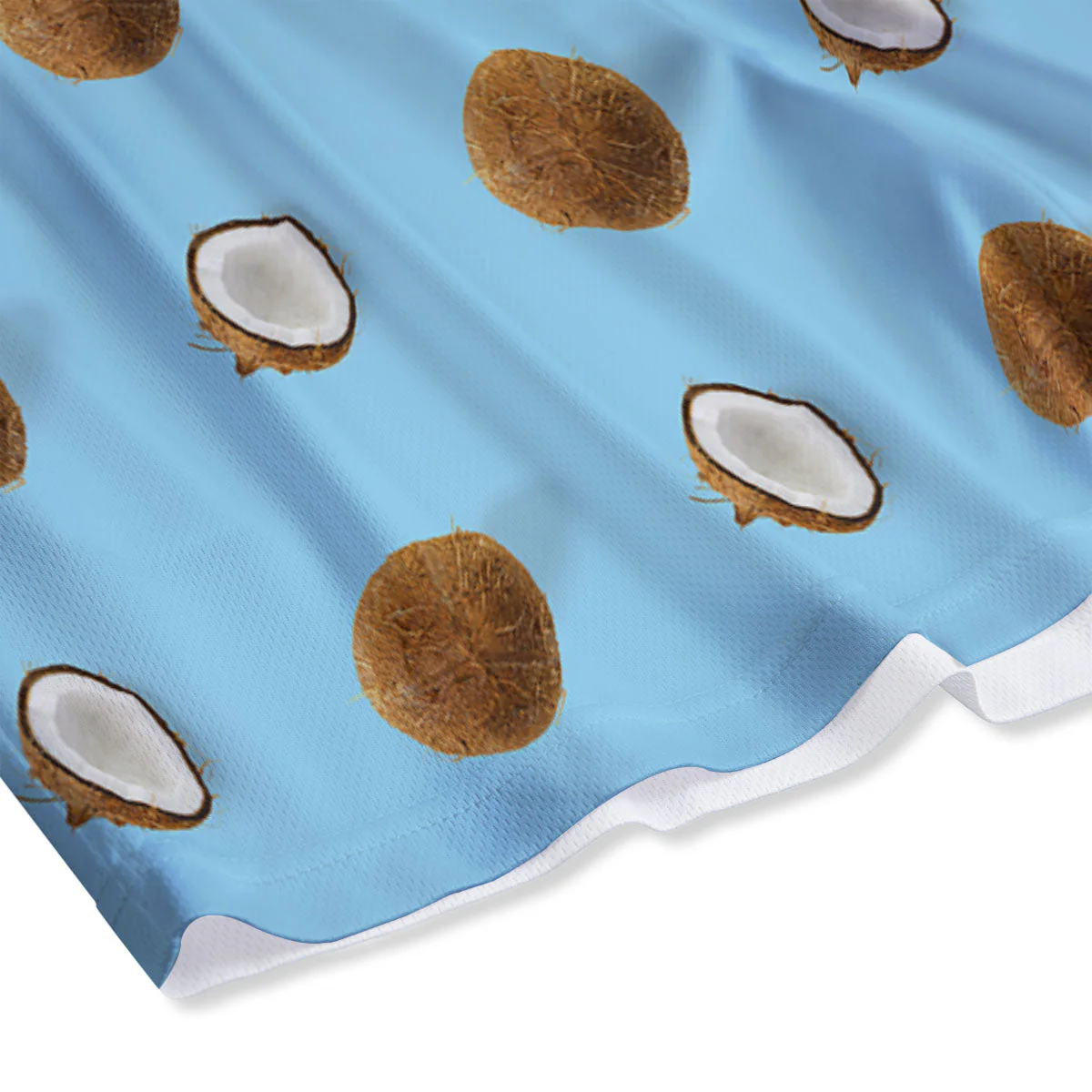 Coconut Blue Summer Print Pattern Mesh Shorts - Image 4