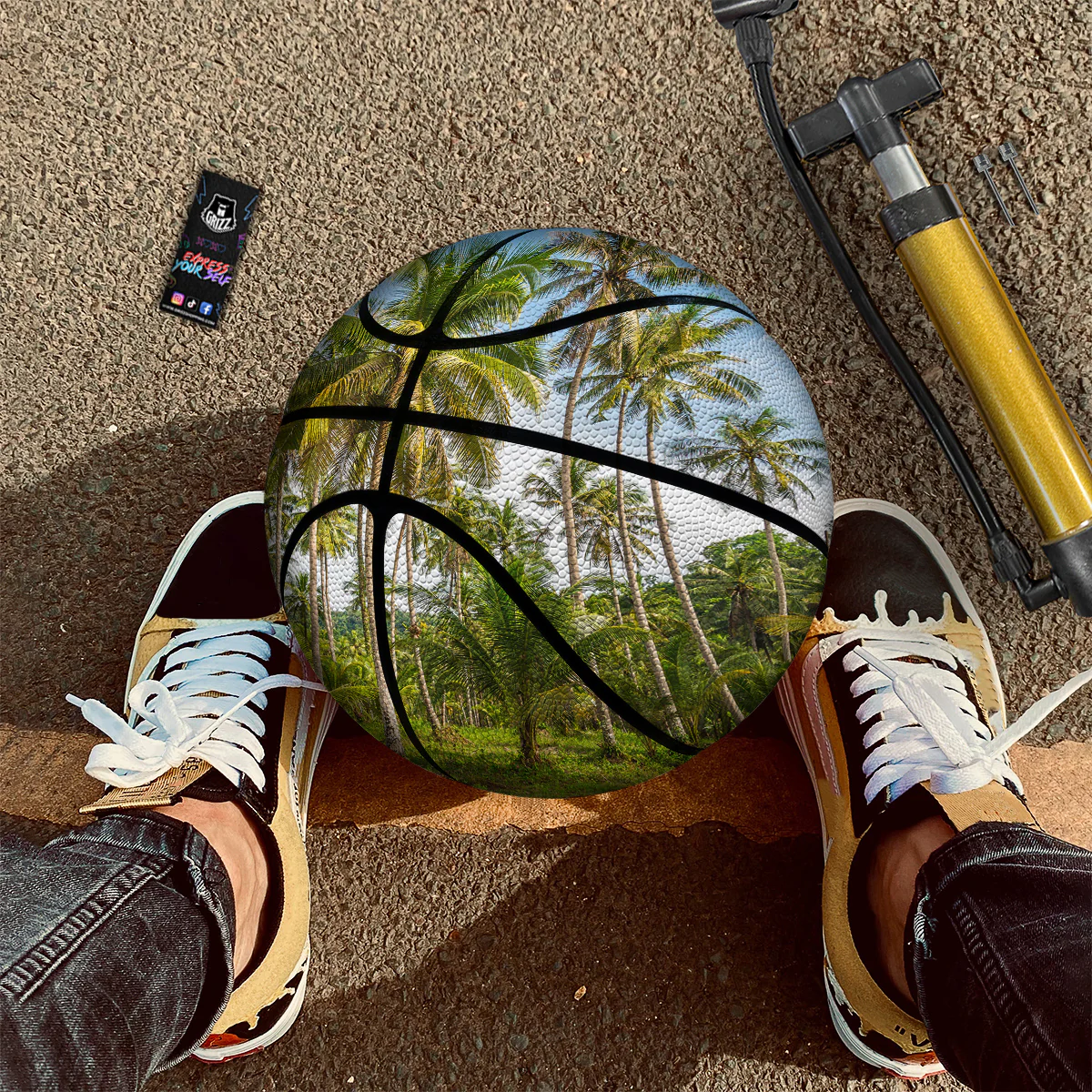 Coconut Tree Print Basketball - Image 2