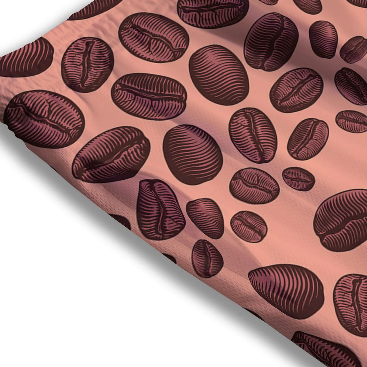 Coffee Bean Vintage Print Pattern Mesh Shorts - Image 3
