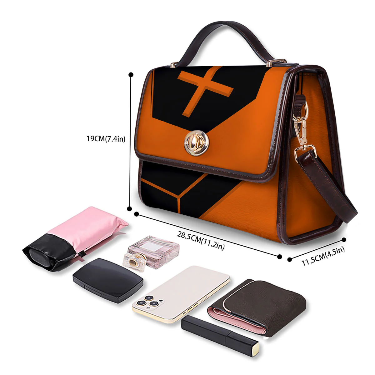 Coffin Halloween Vampire Print Women's Satchel Bag - Image 4