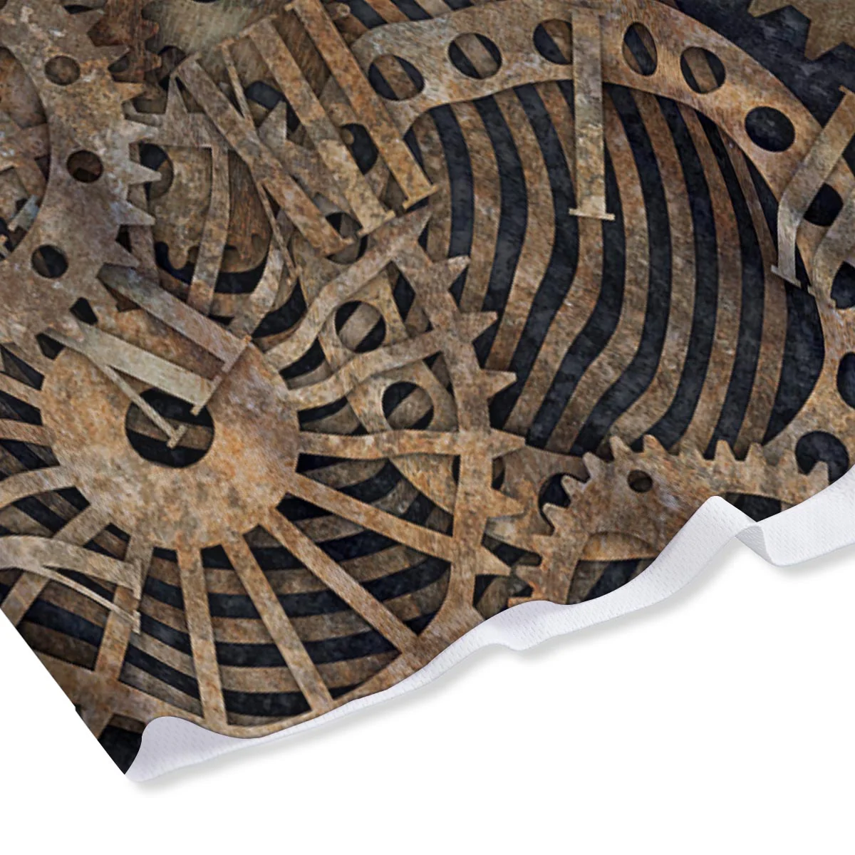 Cogs And Gears Steampunk Brass Print Mesh Shorts - Image 4