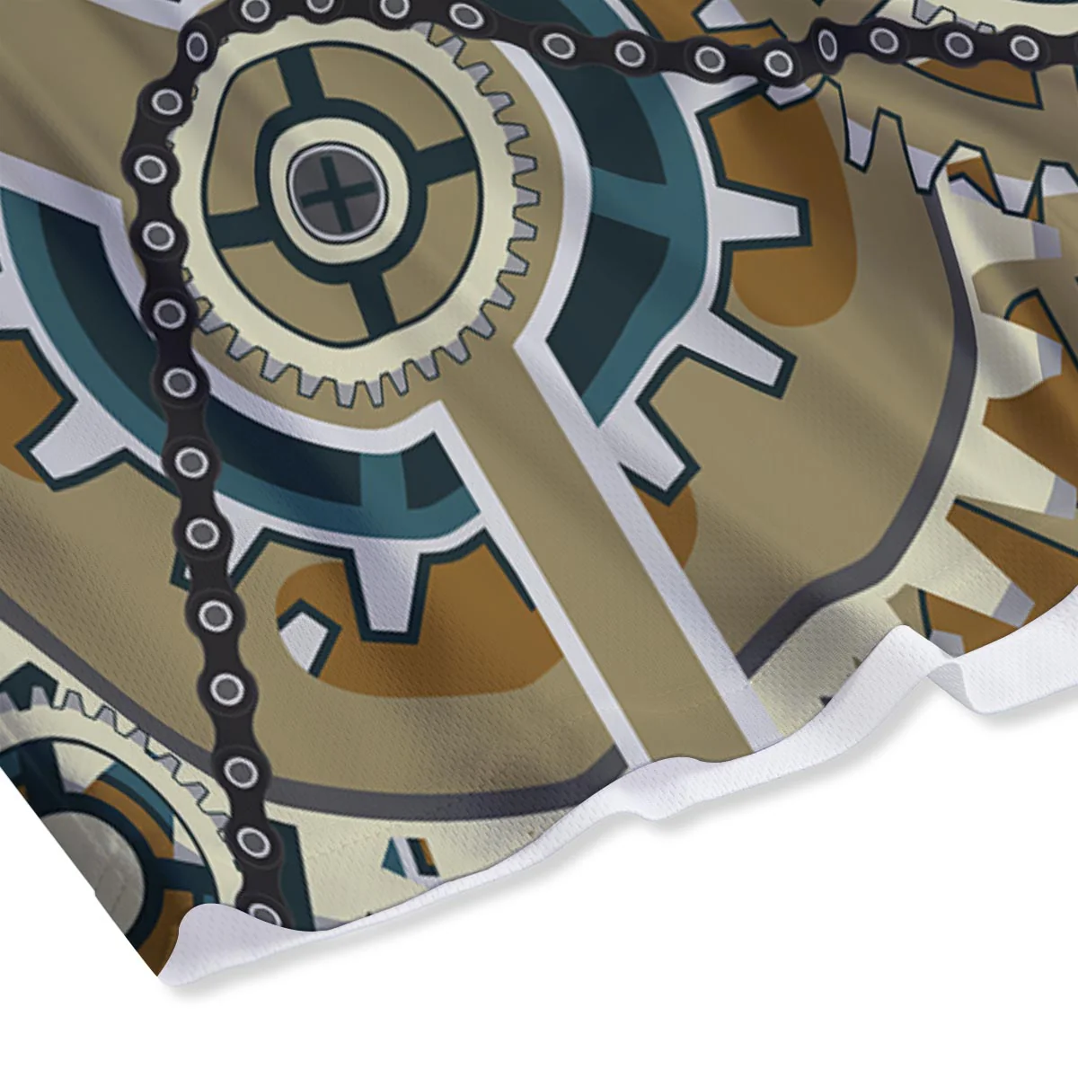 Cogwheels Steampunk Print Mesh Shorts - Image 4