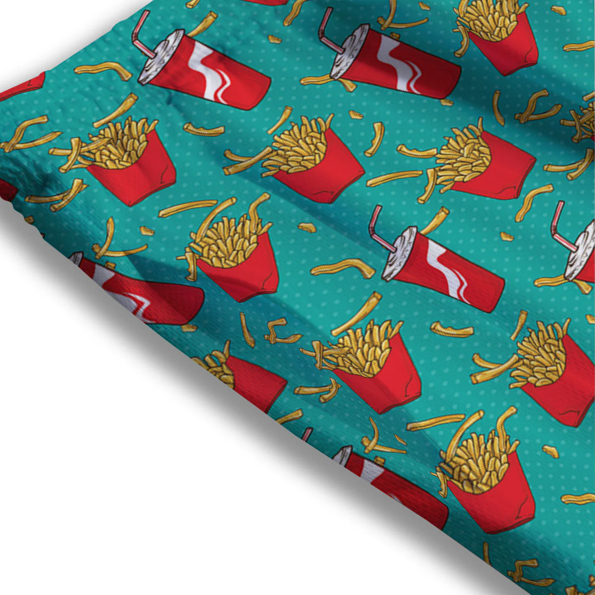 Cola And French Fries Print Pattern Mesh Shorts - Image 3