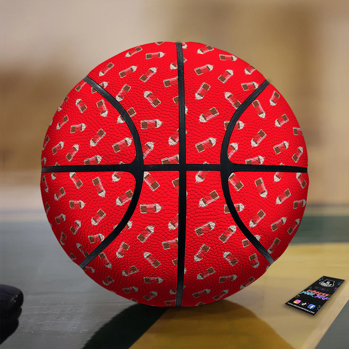 Cola Bottle Print Pattern Basketball
