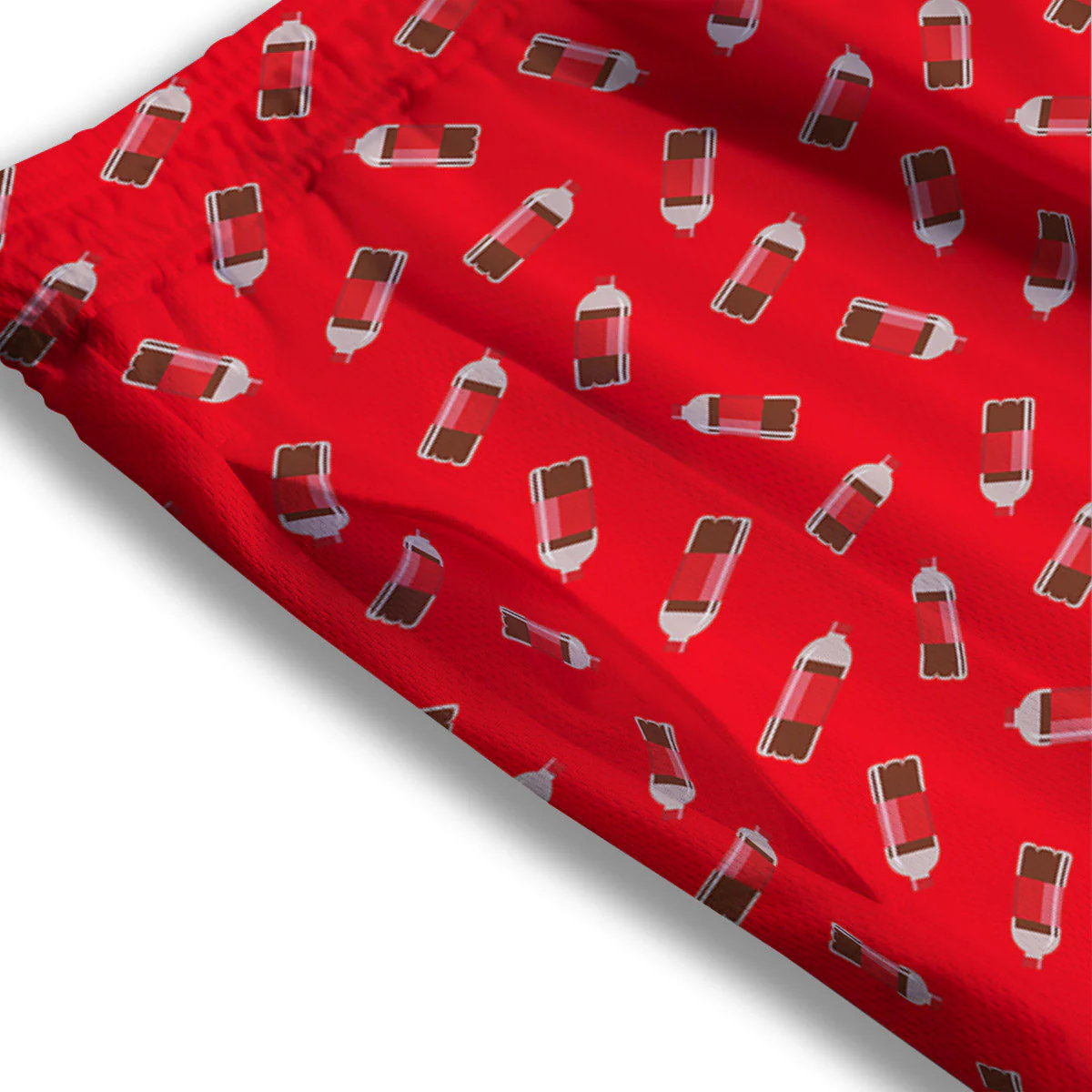 Cola Bottle Print Pattern Mesh Shorts - Image 3