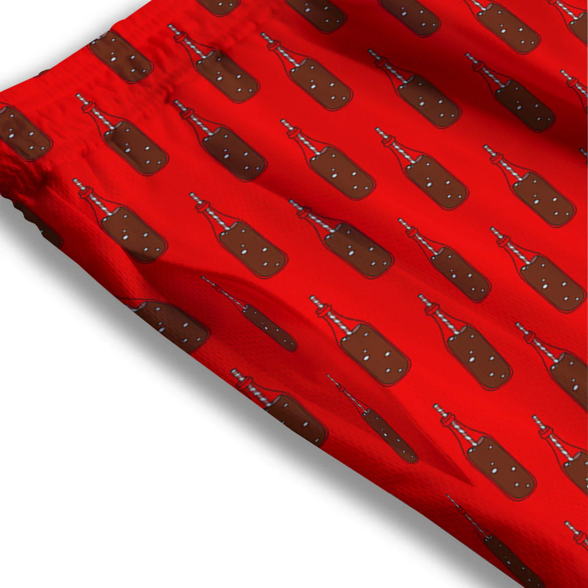 Cola Print Pattern Mesh Shorts - Image 3