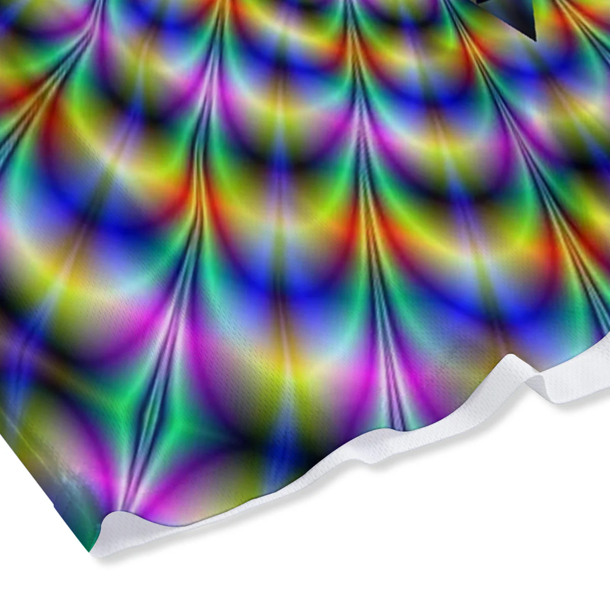 Colorful Psychedelic And Triangle Print Mesh Shorts - Image 4