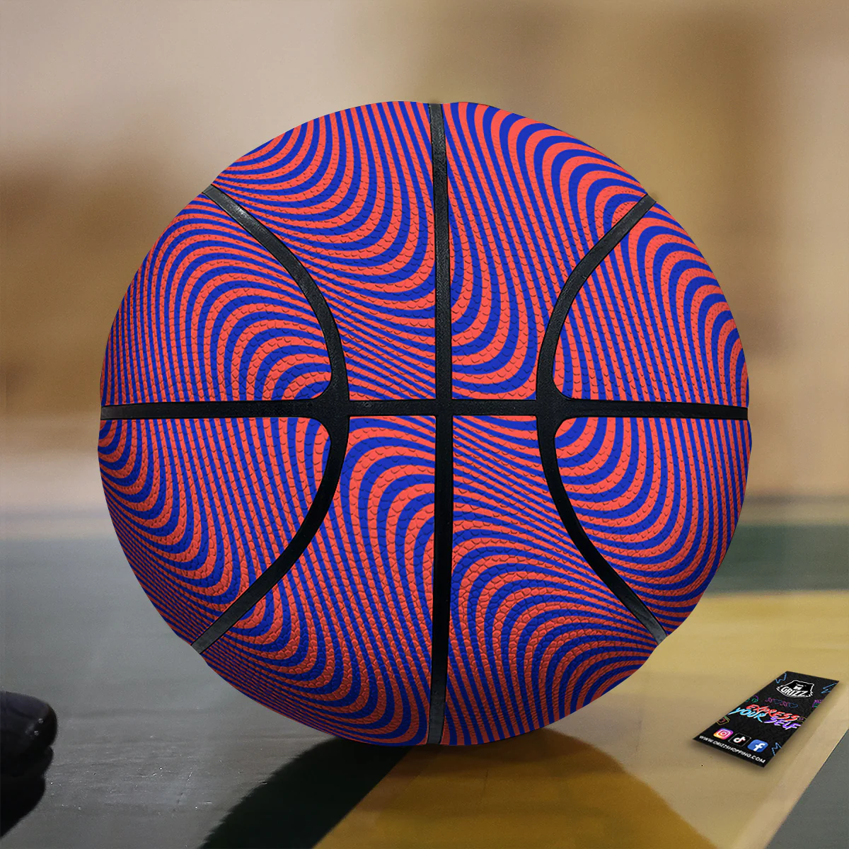 Colorful Wavy Bright Waves Print Basketball