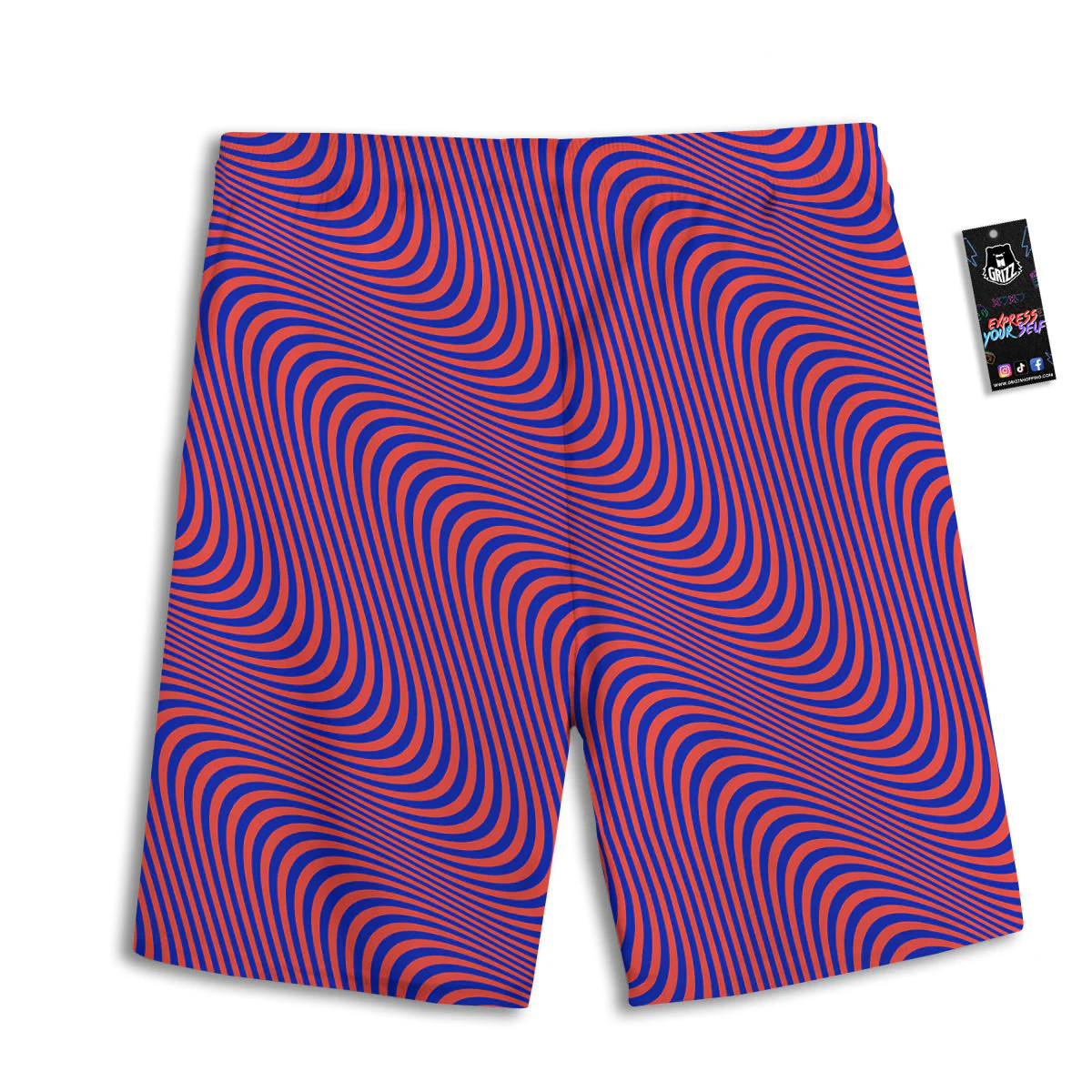 Colorful Wavy Bright Waves Print Men's Athletic Shorts - Image 2