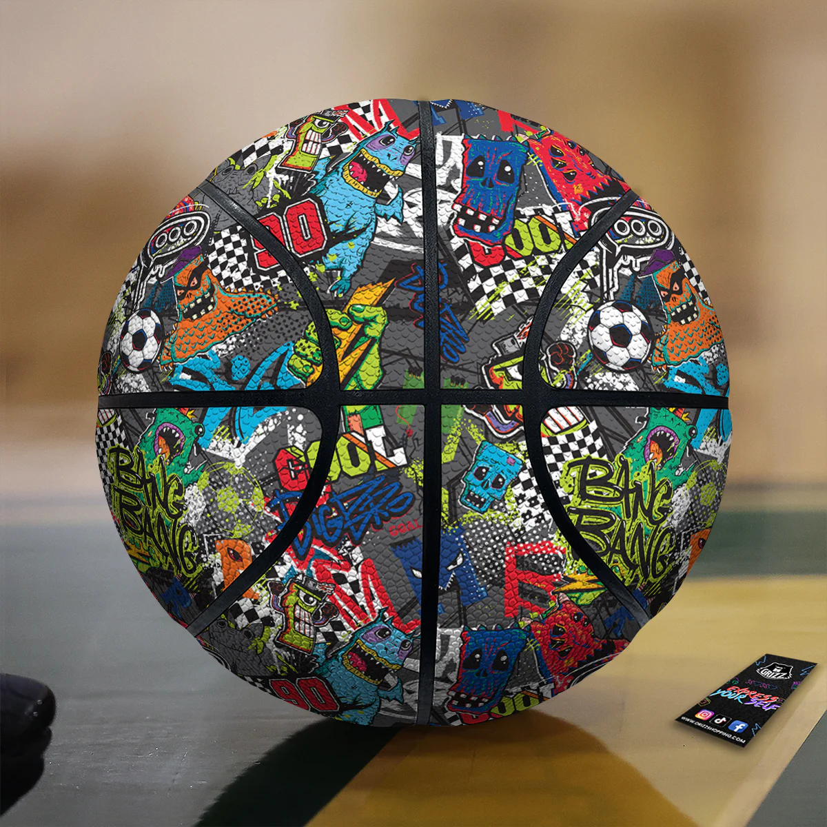 Comics Monsters Graffiti Print Pattern Basketball