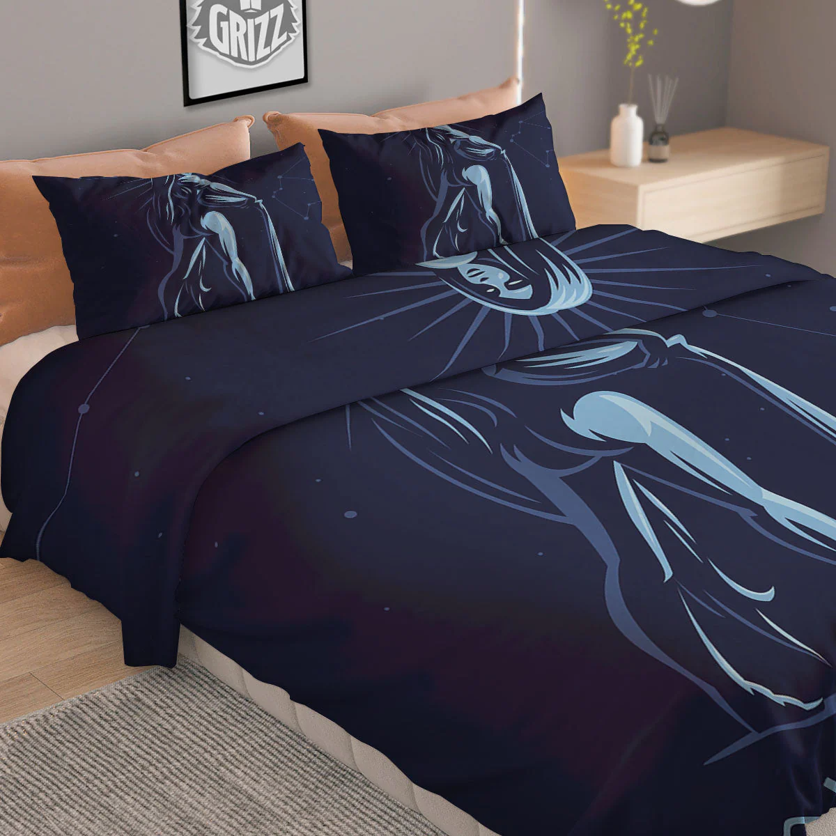 Constellation Aquarius Print Duvet Cover Bedding Set - Image 2