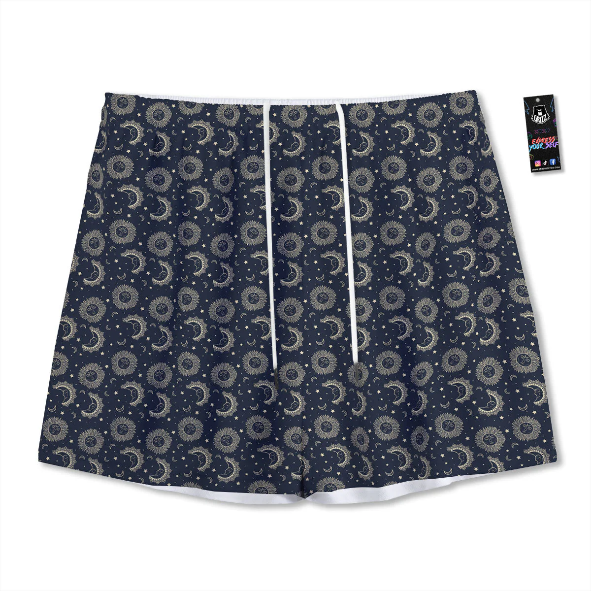 Constellation Bohemian Print Pattern Mesh Shorts