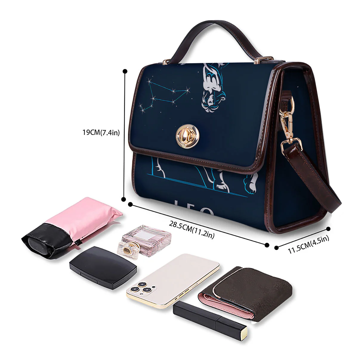 Constellation Leo Print Women's Satchel Bag - Image 4
