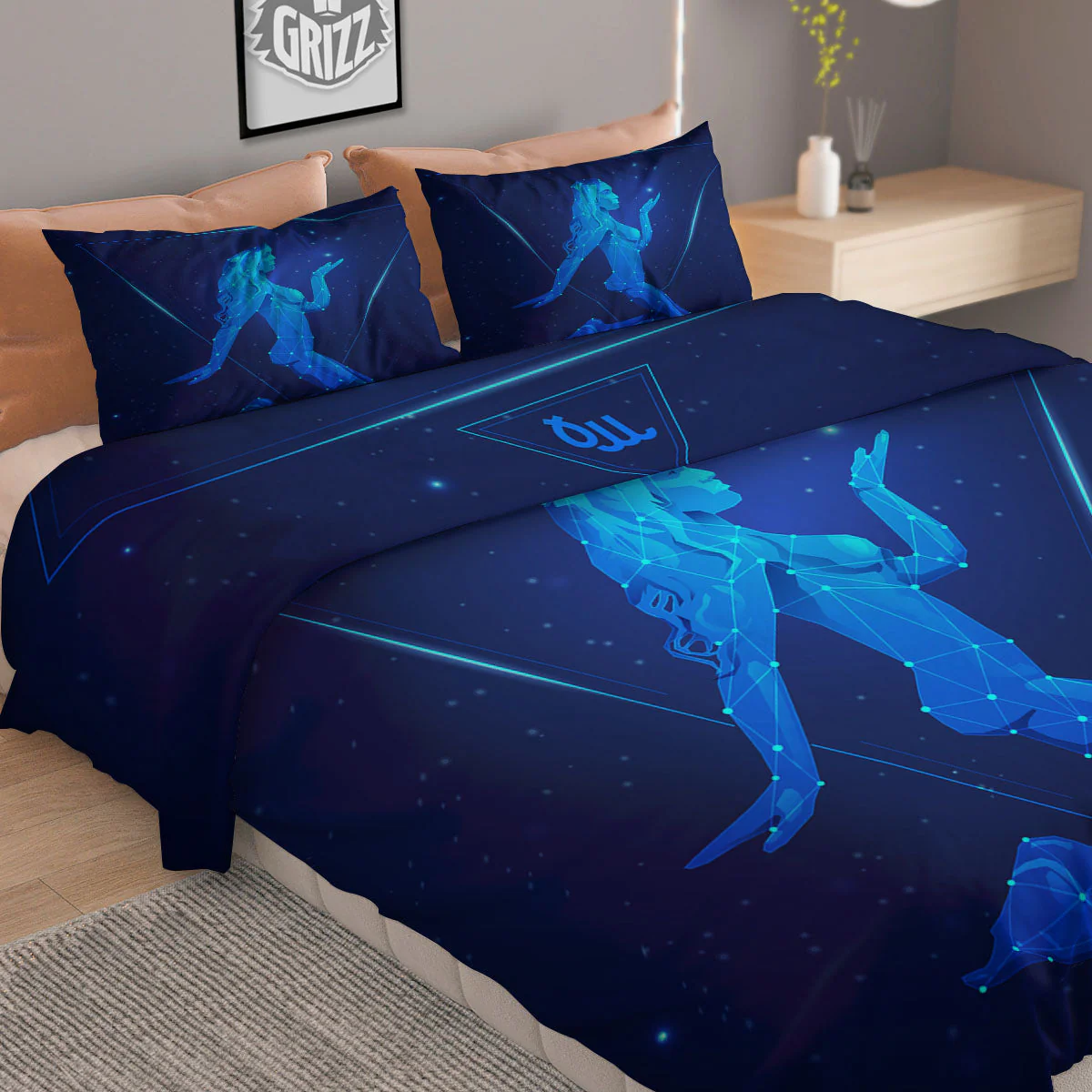 Constellation Virgo Print Duvet Cover Bedding Set - Image 2