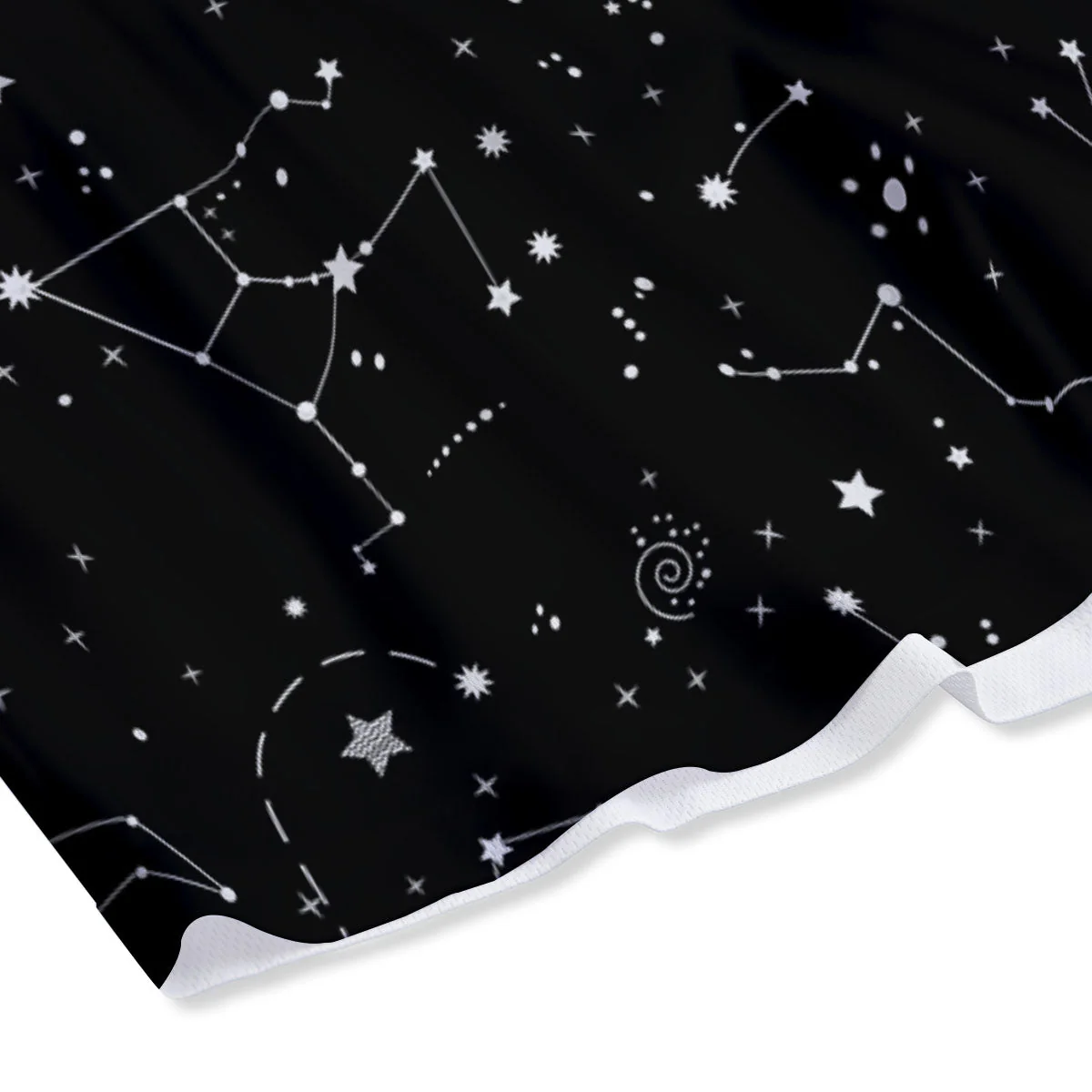 Constellation White And Black Print Mesh Shorts - Image 4