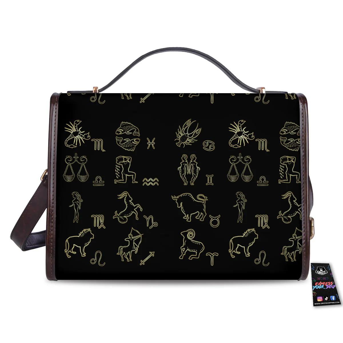 Constellation Zodiac Print Pattern Women's Satchel Bag - Image 2
