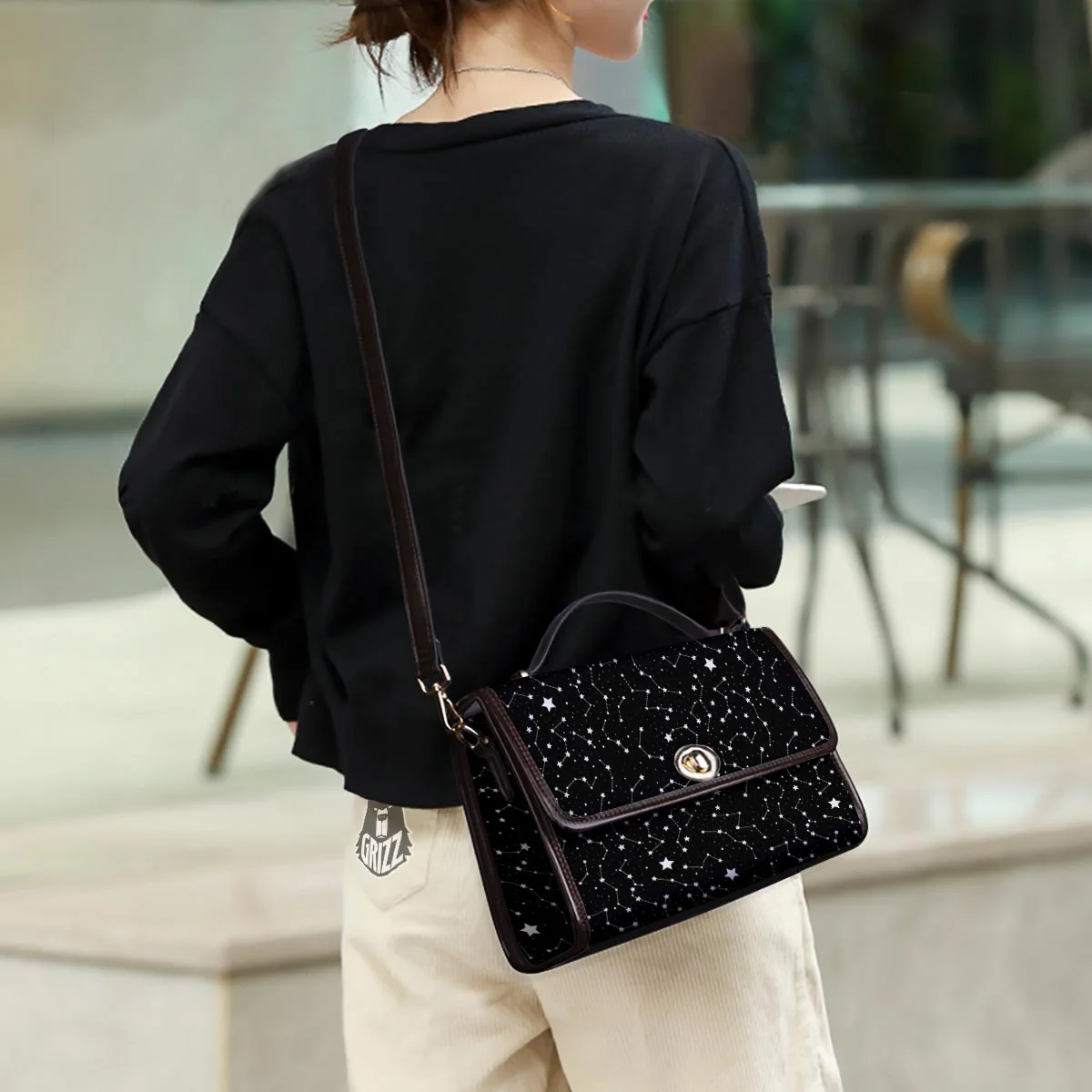 Constellations Star Print Pattern Women's Satchel Bag - Image 3