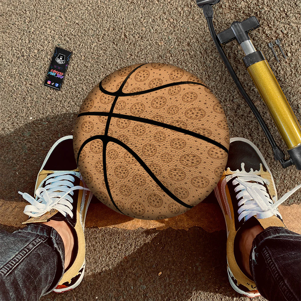Cookie Chocolate Chip Print Pattern Basketball - Image 2