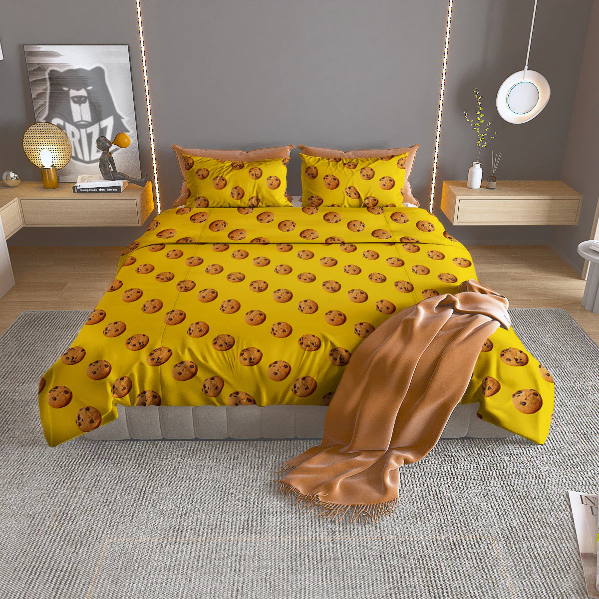 Cookie Yellow Print Pattern Duvet Cover Bedding Set