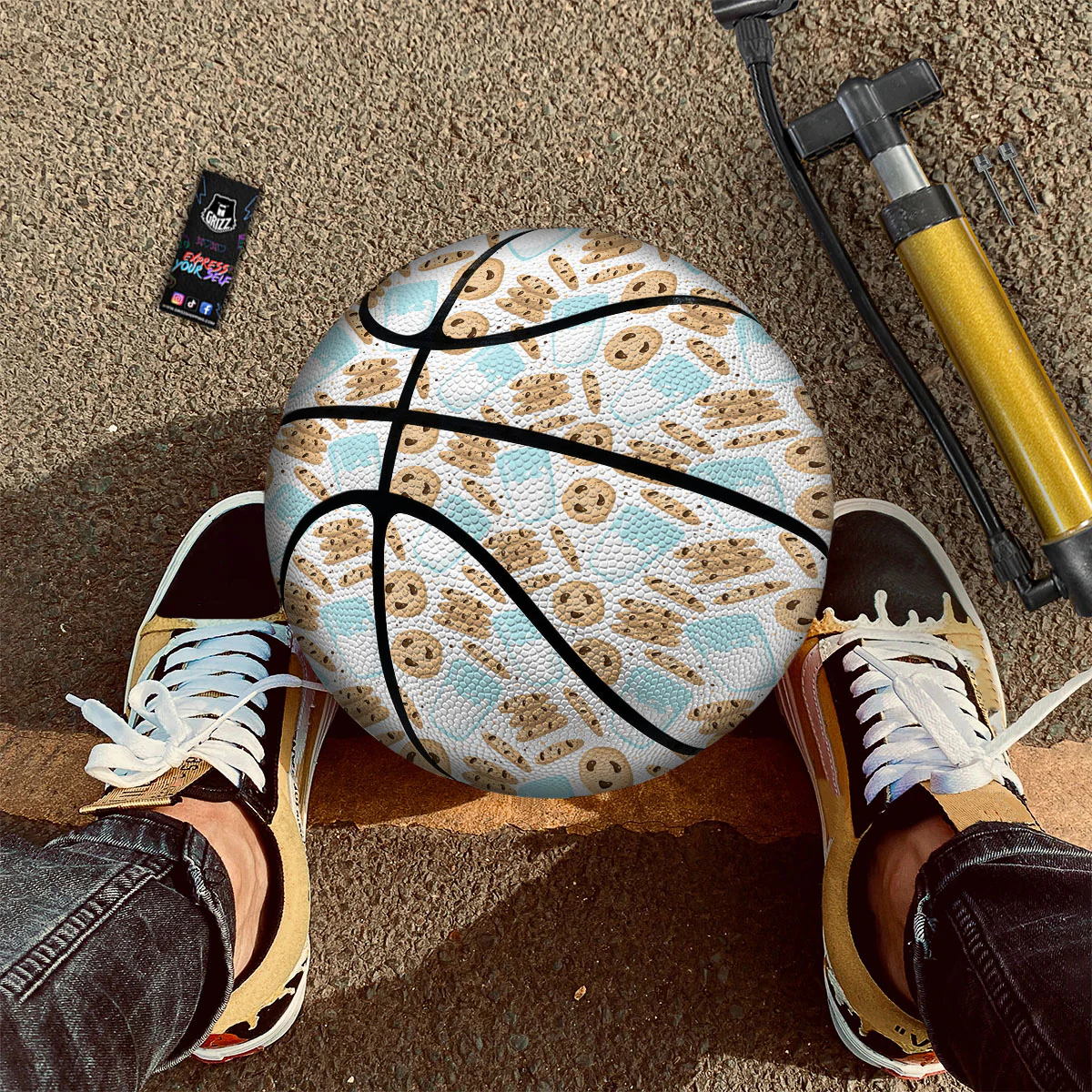 Cookies And Milk Print Pattern Basketball - Image 2