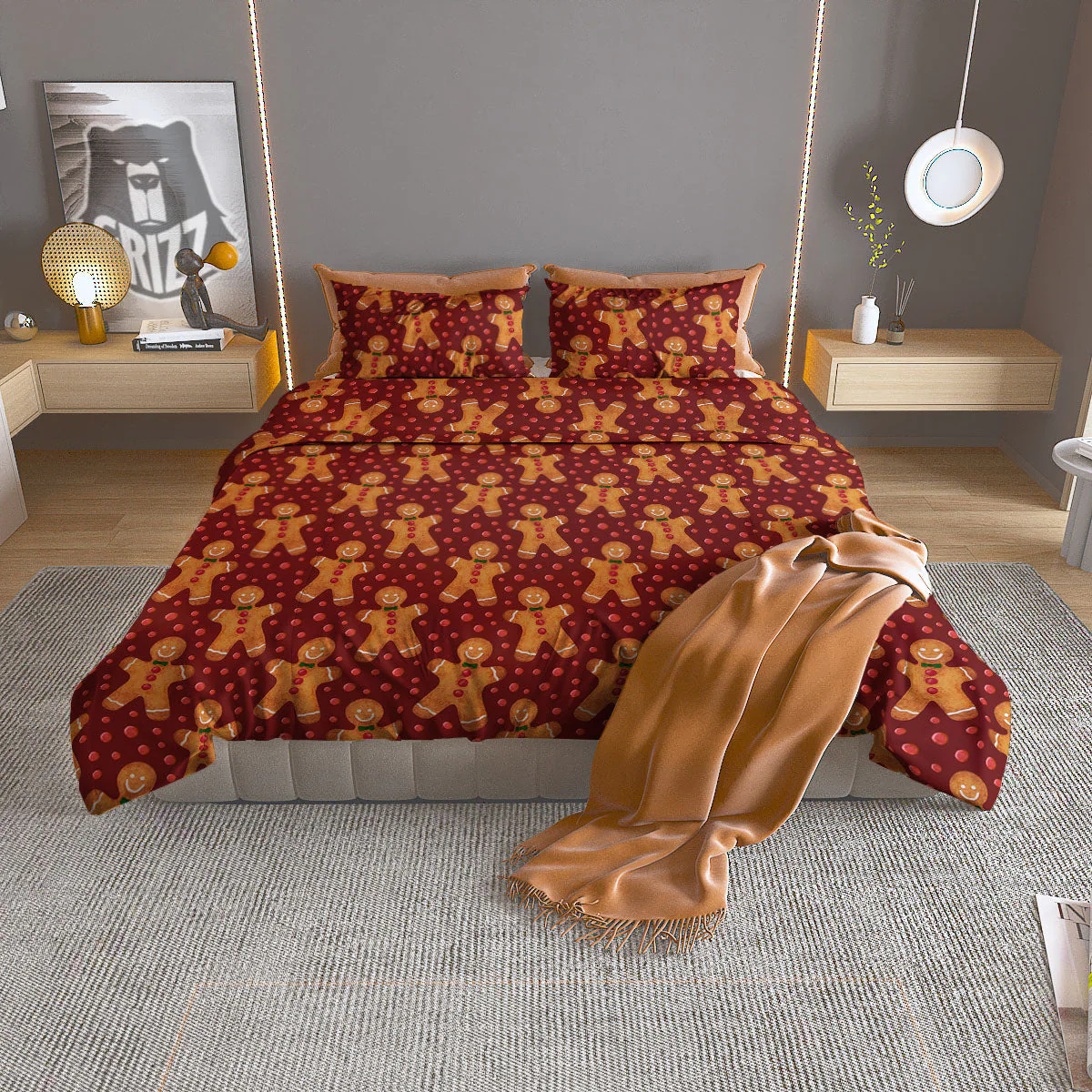 Cookies Christmas Print Pattern Duvet Cover Bedding Set