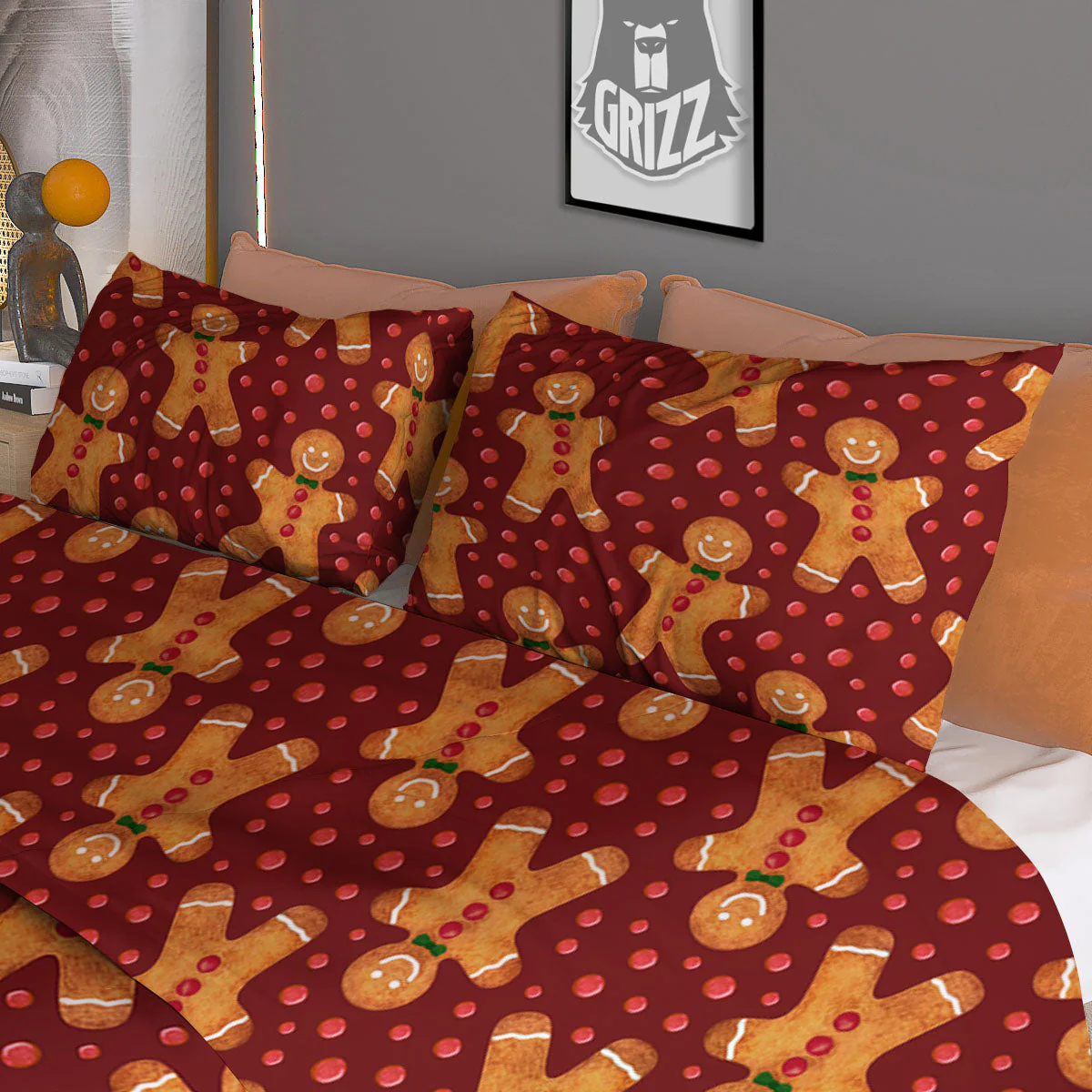 Cookies Christmas Print Pattern Duvet Cover Bedding Set - Image 3