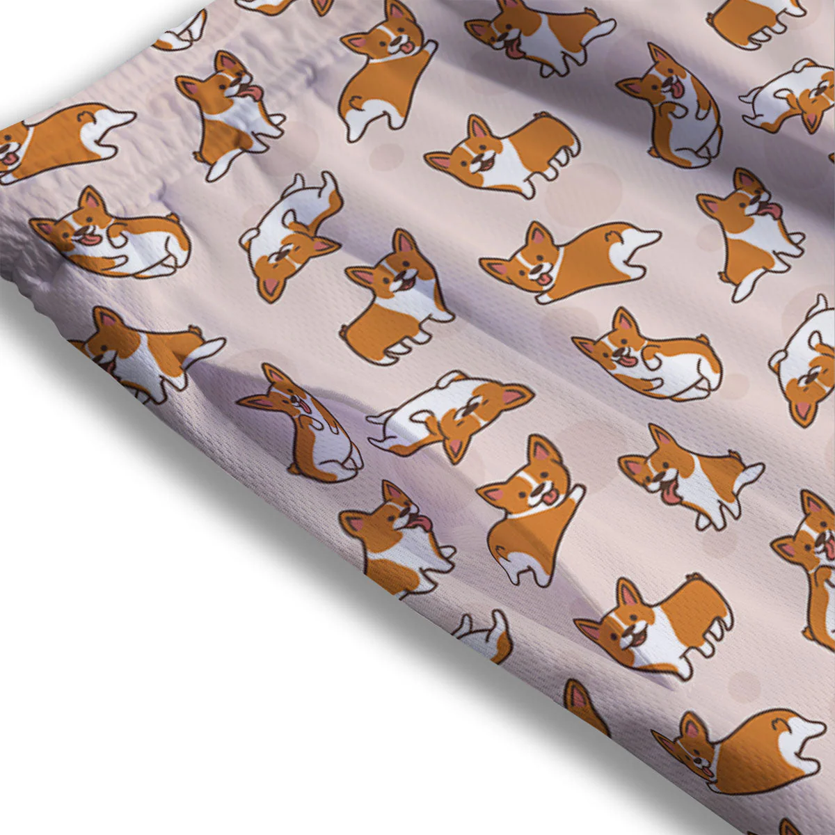 Corgi Cartoon Print Pattern Mesh Shorts - Image 3