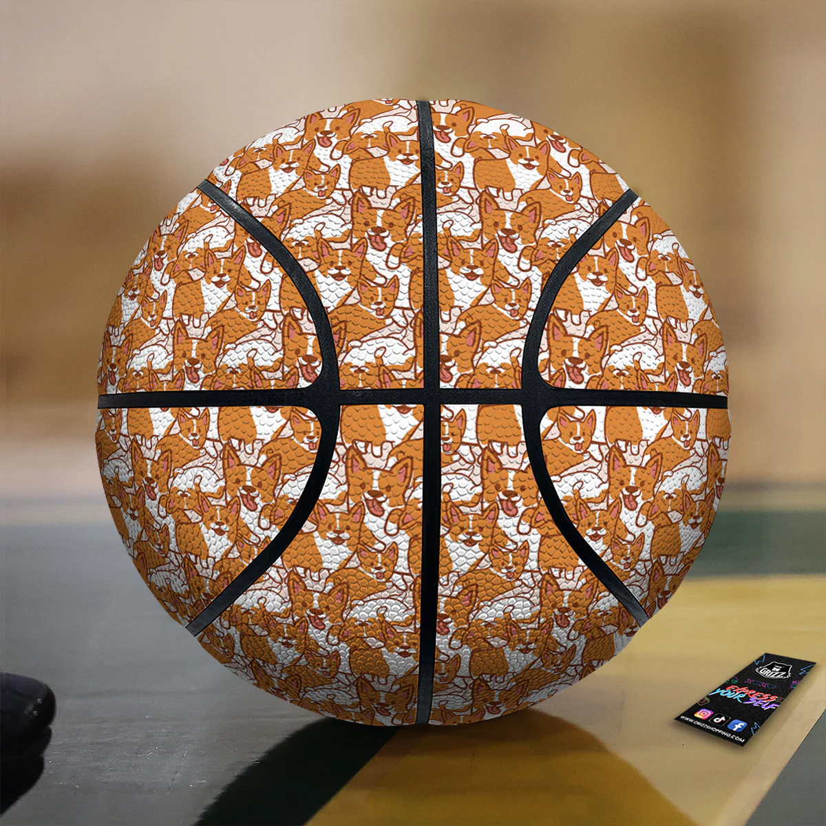 Corgi Cute Print Pattern Basketball