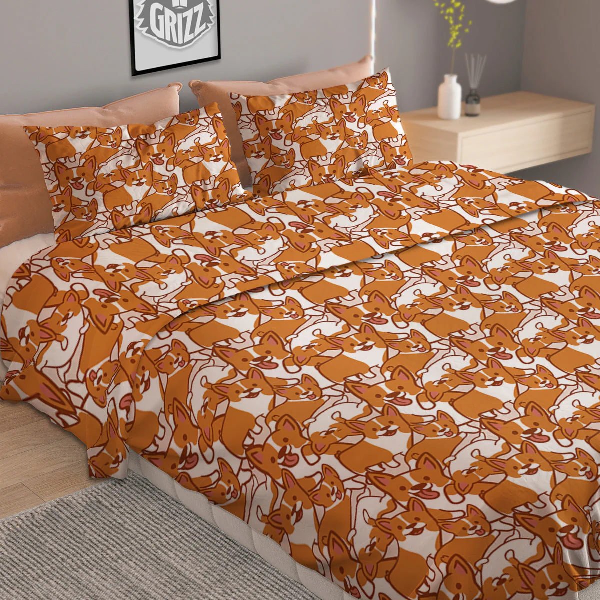 Corgi Cute Print Pattern Duvet Cover Bedding Set - Image 2