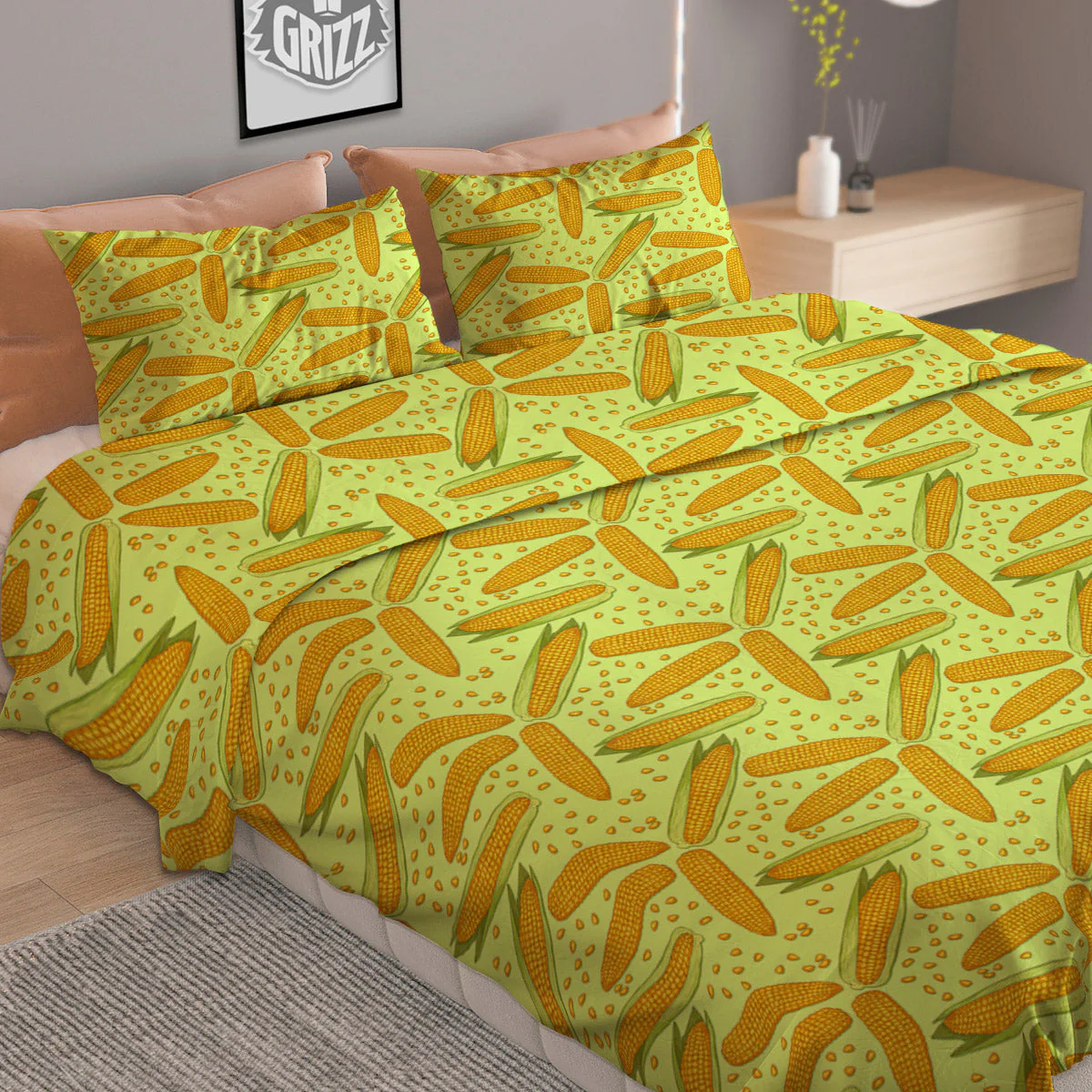Corn On Cob Print Pattern Duvet Cover Bedding Set - Image 2