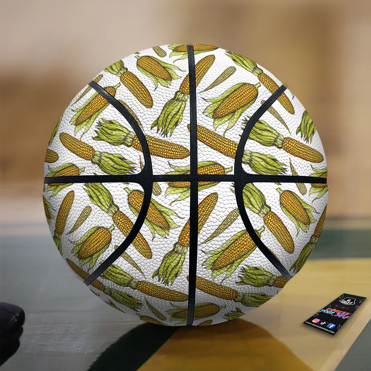 Corncob Hand-Drawn Print Pattern Basketball