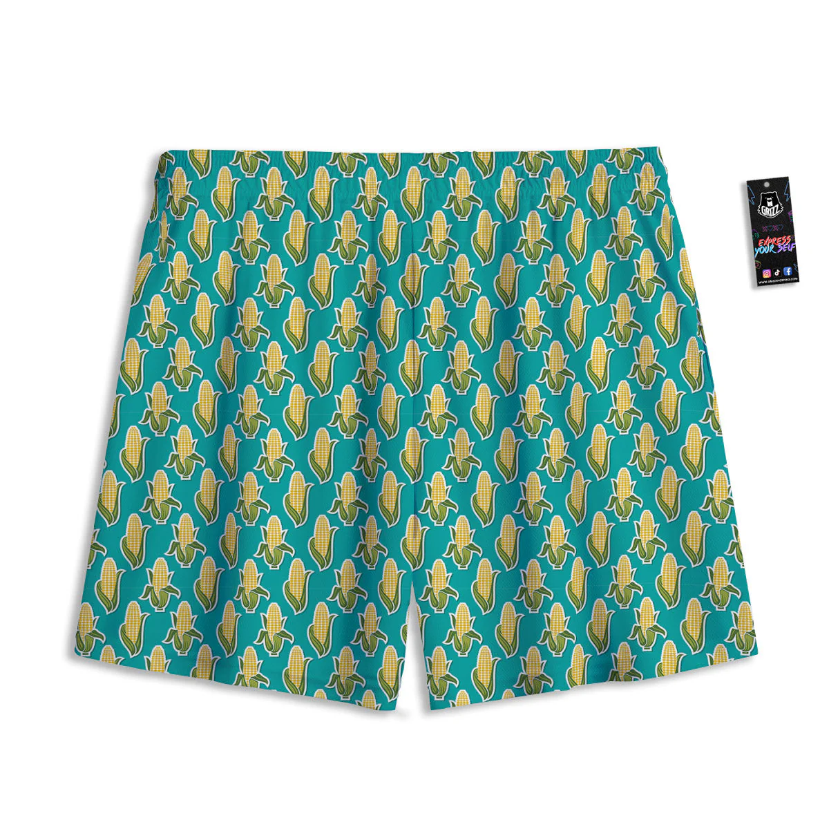 Corncob Print Pattern Mesh Shorts - Image 2