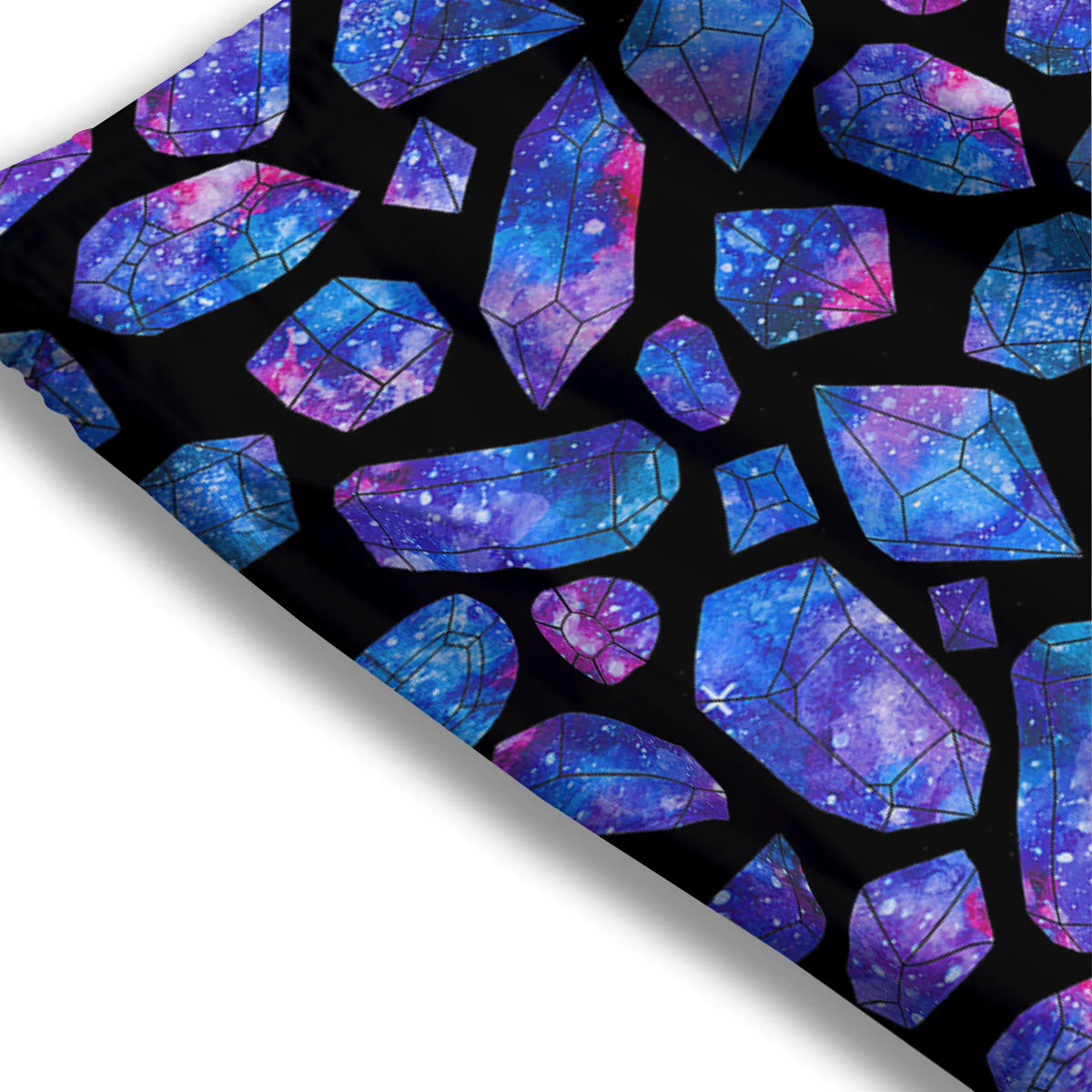 Cosmic Galaxy Space Purple Crystal Print Mesh Shorts - Image 3