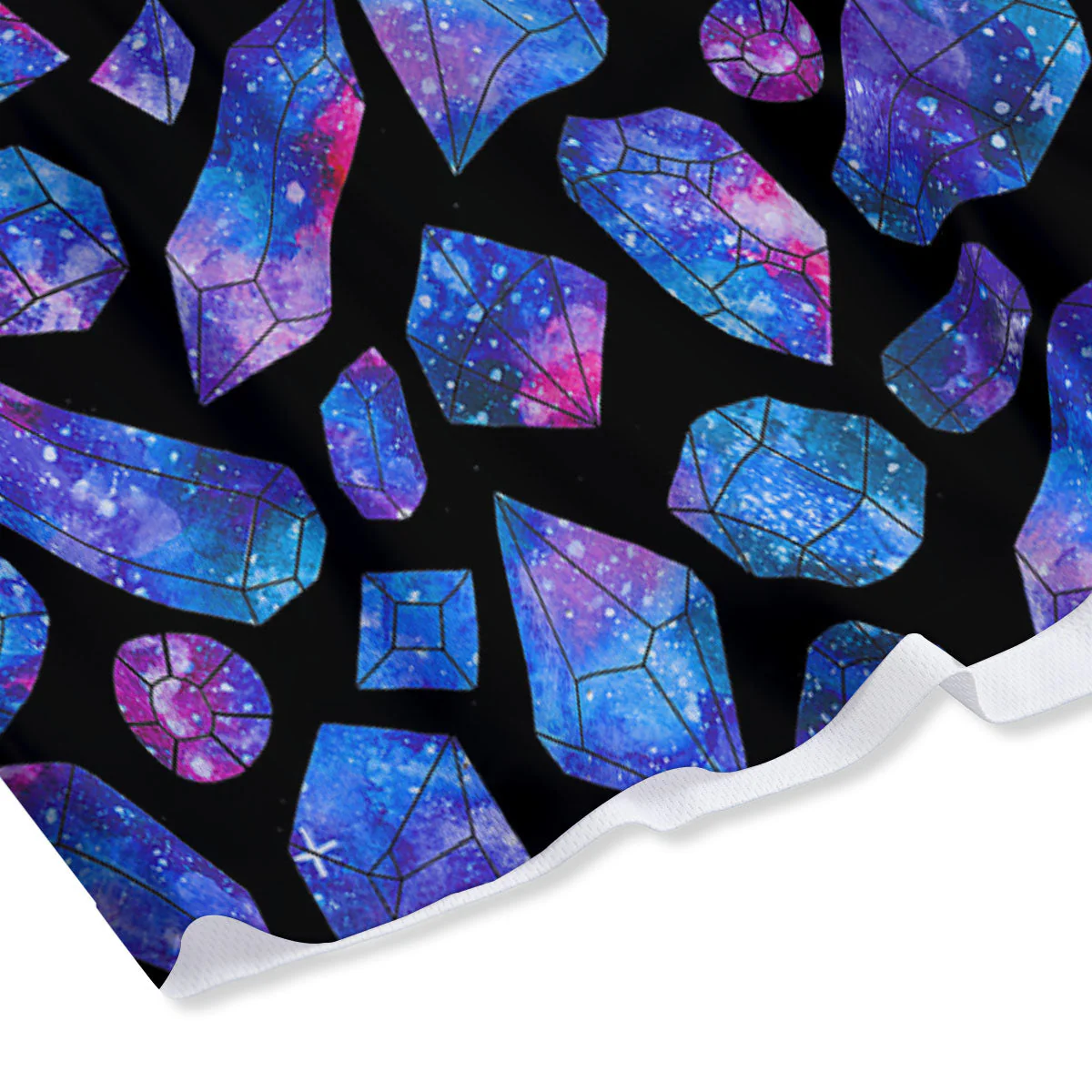 Cosmic Galaxy Space Purple Crystal Print Mesh Shorts - Image 4