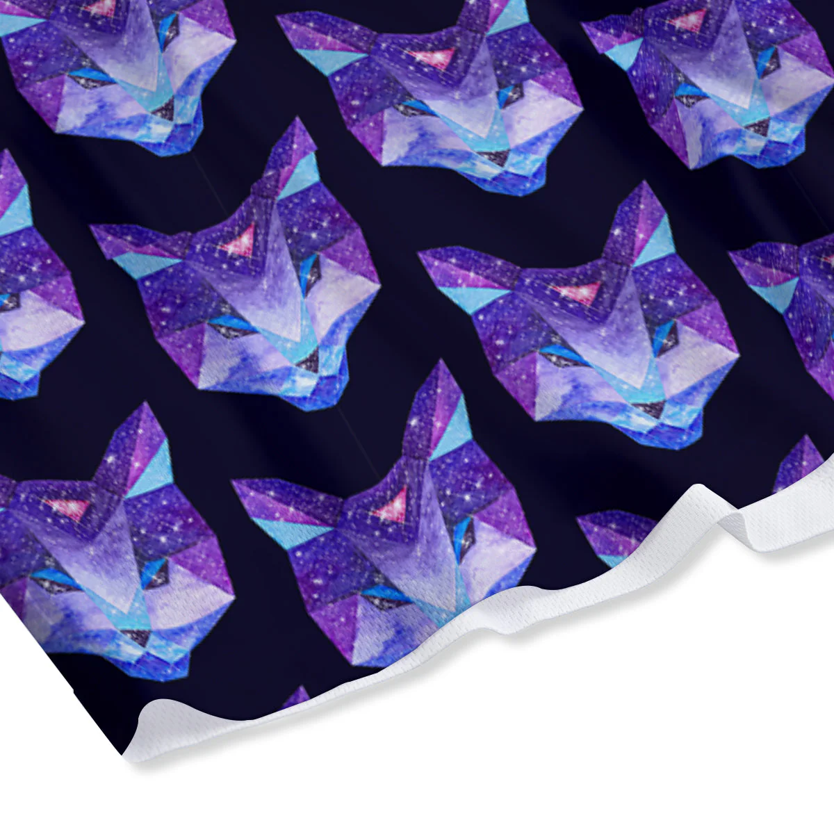 Cosmic Polygonal Cat Print Pattern Mesh Shorts - Image 4