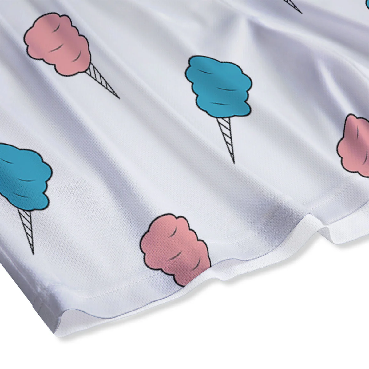 Cotton Candy Blue And Pink Print Pattern Mesh Shorts - Image 4