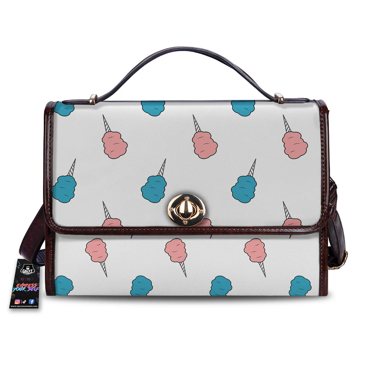 Cotton Candy Blue And Pink Print Pattern Women's Satchel Bag