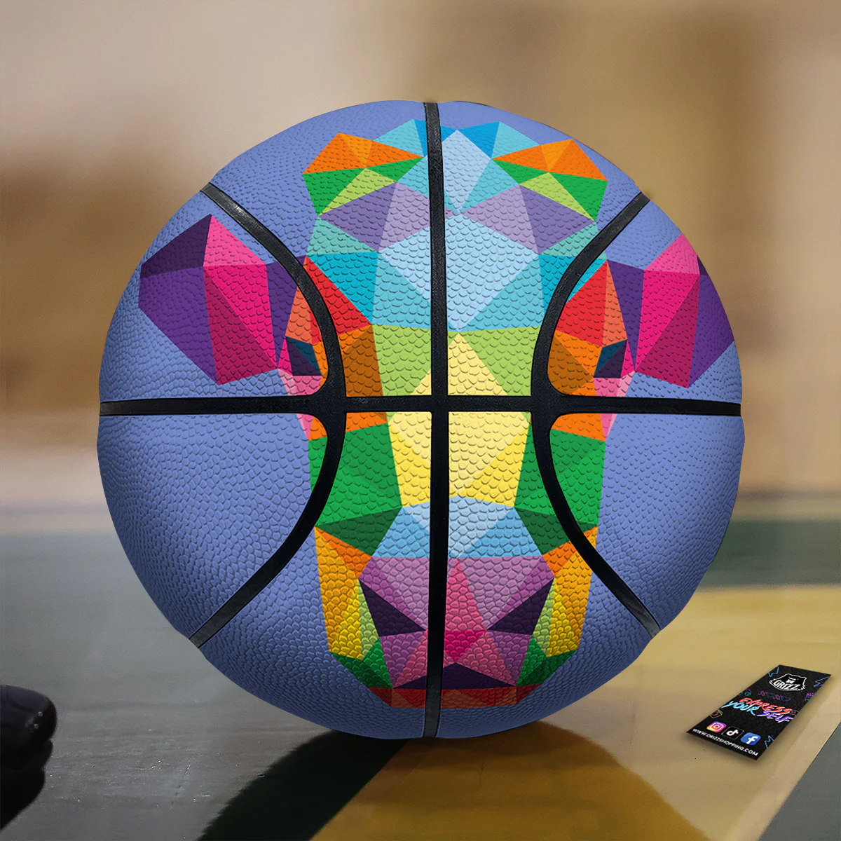 Cow Colorful Print Basketball