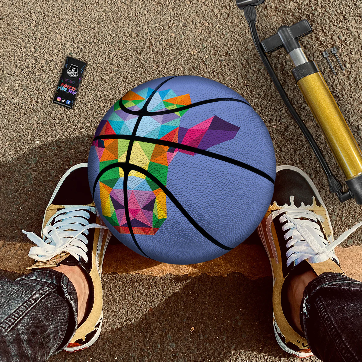Cow Colorful Print Basketball - Image 3