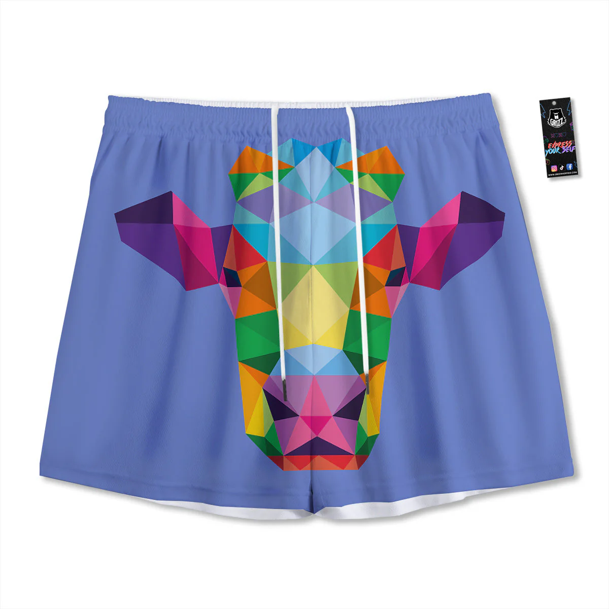Cow Colorful Print Mesh Shorts