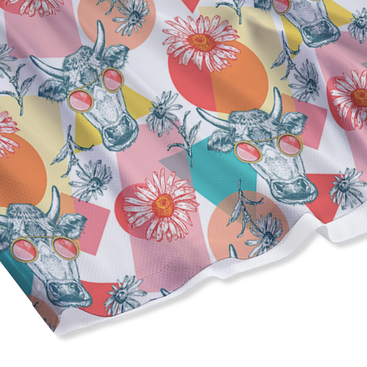Cow Colorful Print Pattern Mesh Shorts - Image 4